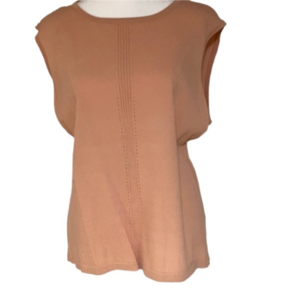 NWT Conrad C Collection Shade of Apricot Sleeveless Blouse Size XL